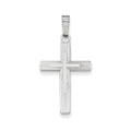 14K White Gold Brushed and Polished Latin Cross Pendant