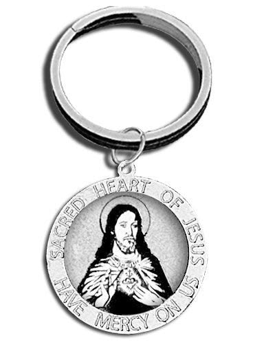 Sacred Heart Of Jesus Religious Engravable Keychain