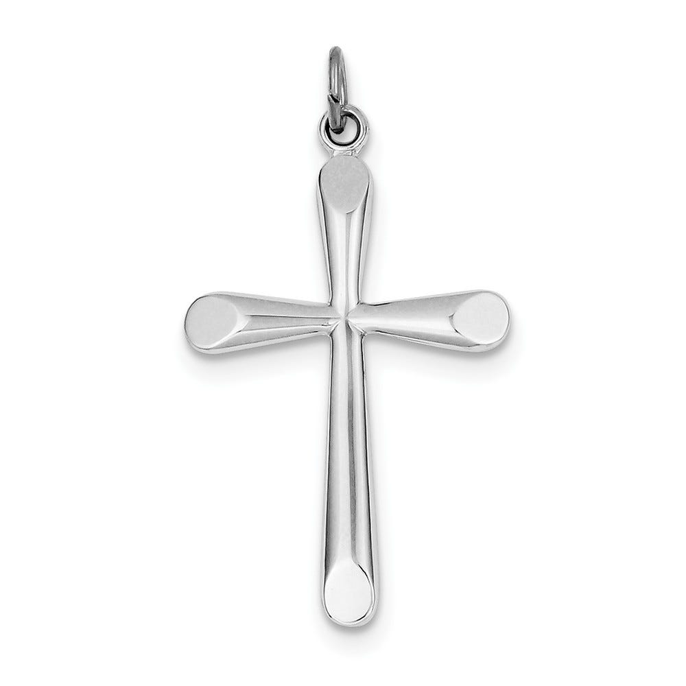 Sterling Silver Rhodium-plated Polished Cross Pendant