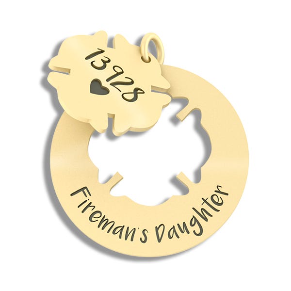 Family Member's Firefighter Badge w/ Your Number & Department Initals