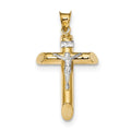 14k Two-Tone Polished Crucifix Pendant