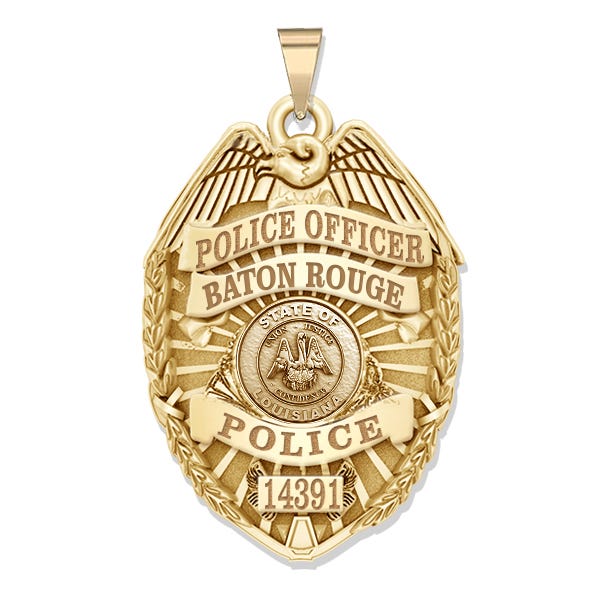 Personalized Louisiana Police Badge with Your Rank, Number & Department