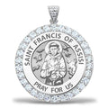 Saint Francis of Assisi CZ Religious Round Medal