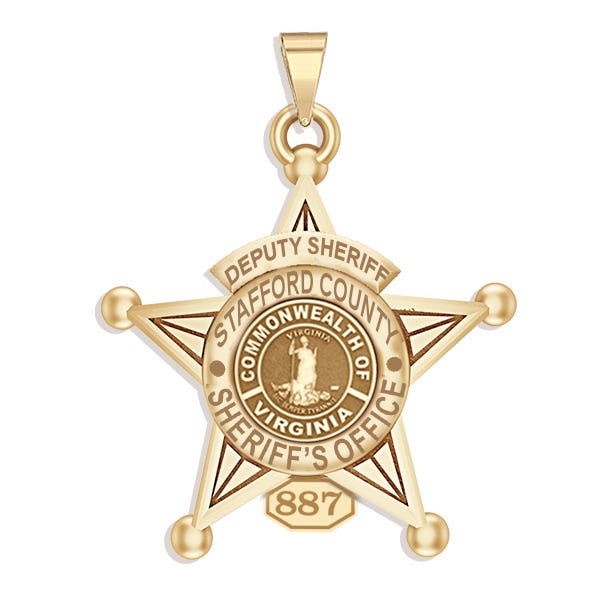 Personalized 5-Point Star Virginia Sheriff Badge with Department, Rank and Number