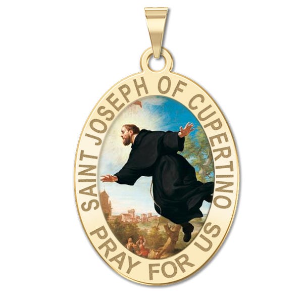 Saint Joseph of Cupertino Religious Oval Color Medal