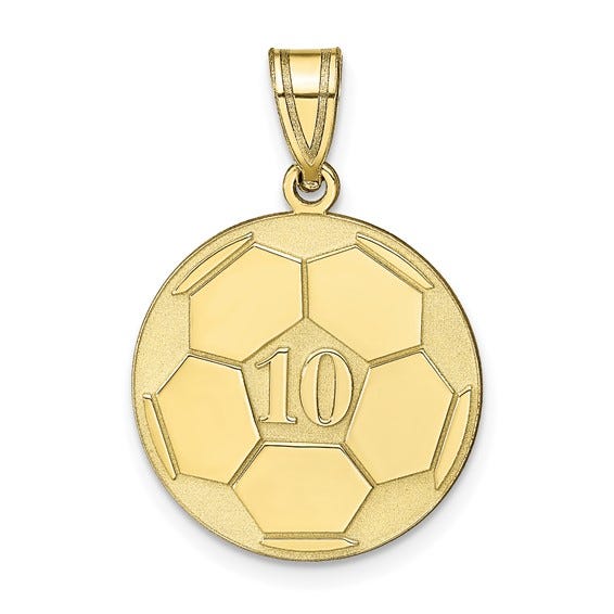 Custom Soccer Charm or Pendant w/ Number