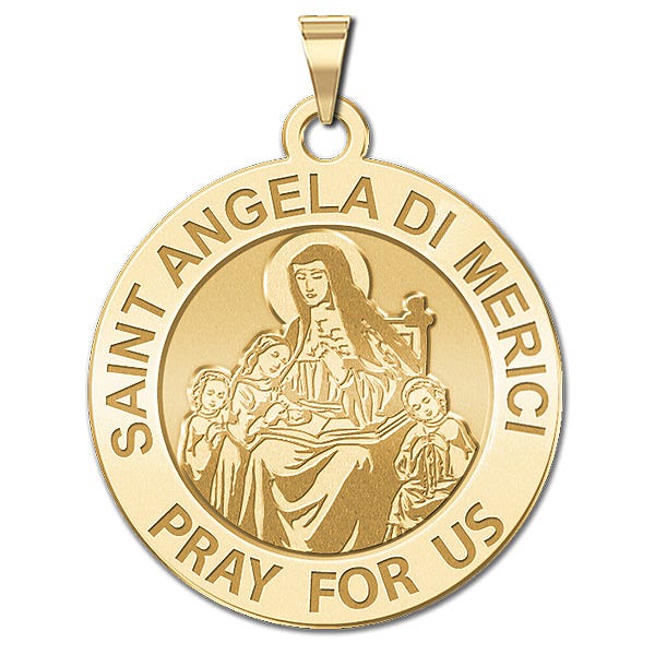 Saint Angela di Merici Round Religious Medal