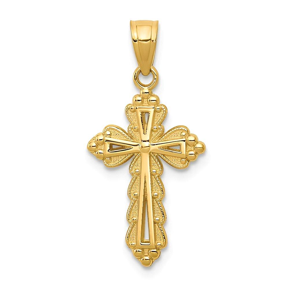 14k Budded Cross Charm