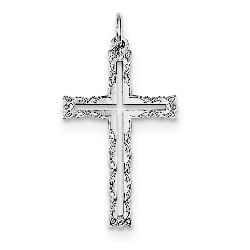 Sterling Silver Laser Designed Cross Pendant