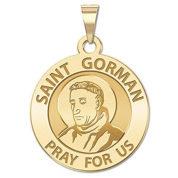 Saint Gorman Round Religious Medal "EXCLUSIVE"