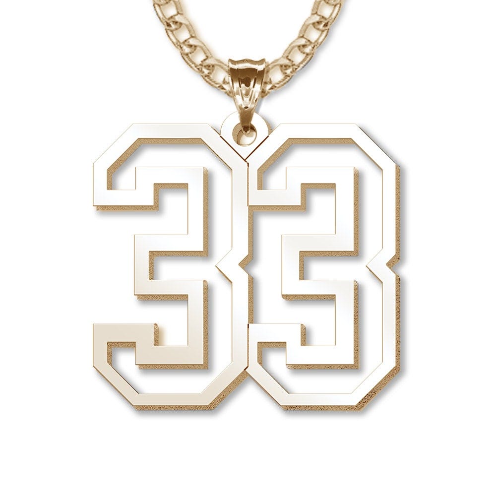 High Polished Cut-Out Number Pendant