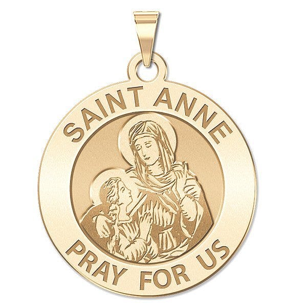 Saint Anne Round Religious Medal