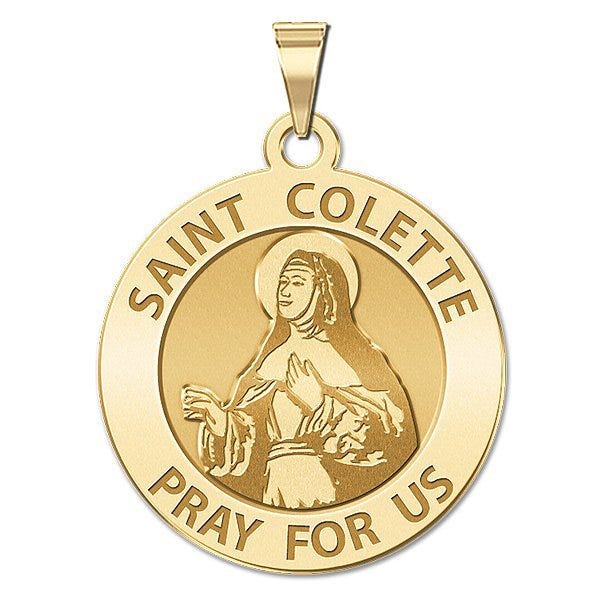 Saint Colette Round Religious Medal