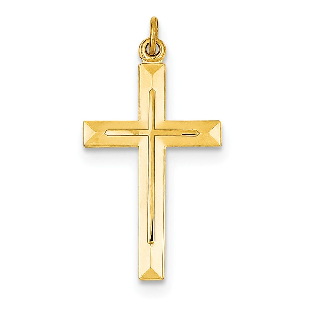 Sterling Silver Rhodium-plated & 18k Gold-plated Cross Pendant