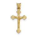 14k Polished Satin and D/C Crucifix Pendant