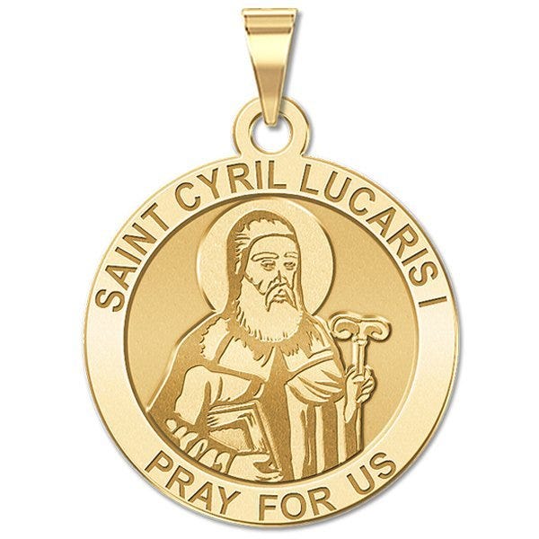 Saint Cyril Lucaris I Round Religious Medal - "EXCLUSIVE"