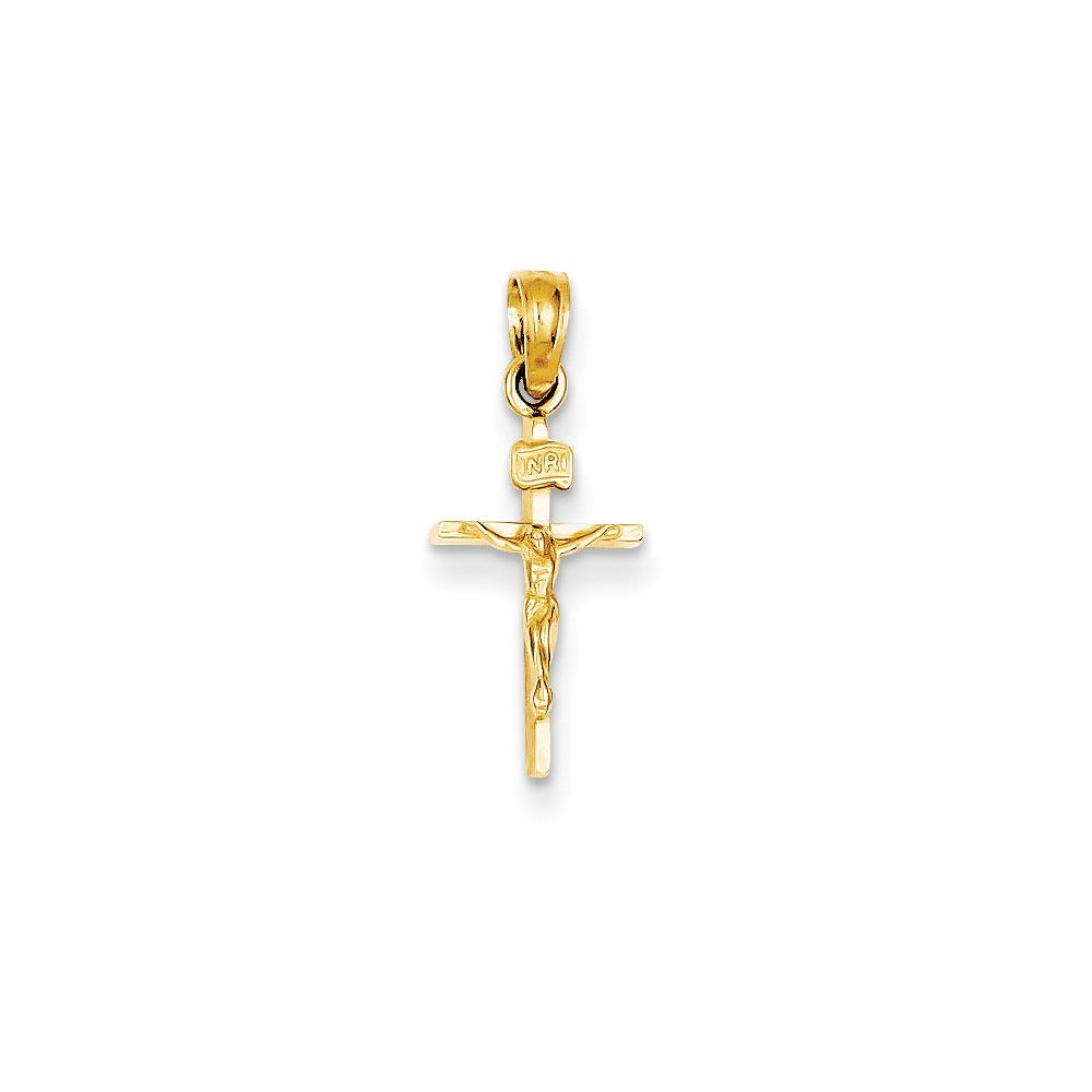 14k Small INRI Crucifix Pendant