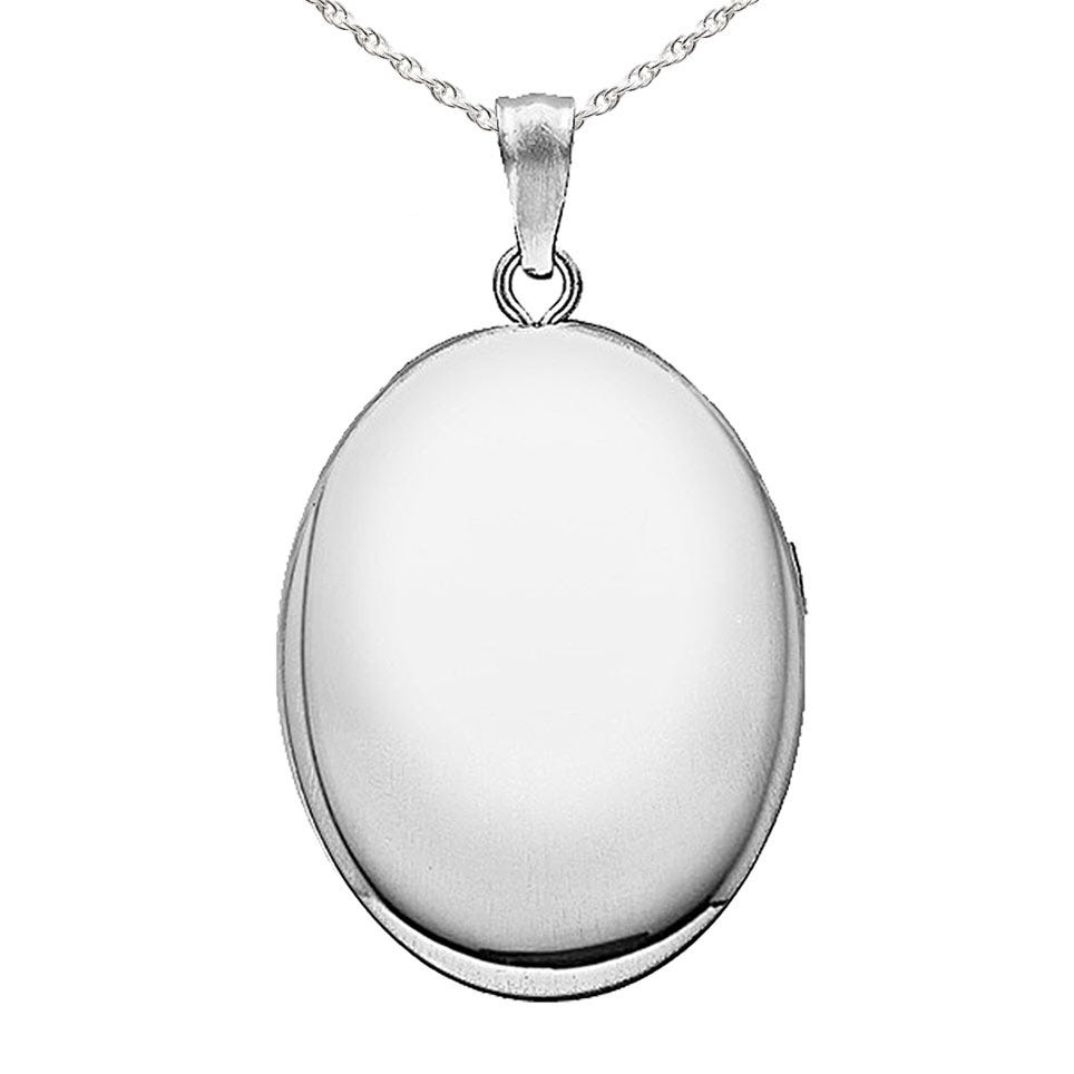 Silver Plain Oval Photo Locket