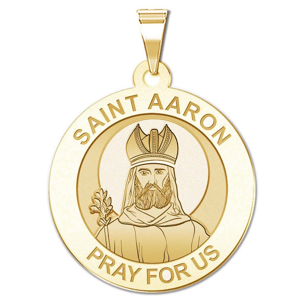 Saint Aaron Round Religious Medal