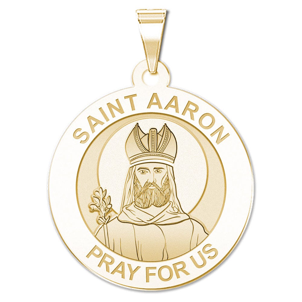 Saint Aaron Round Religious Medal