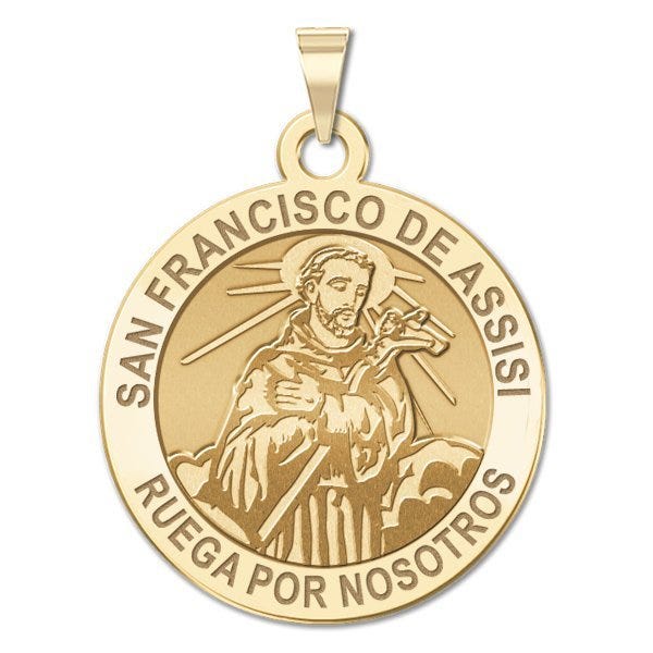 San Francisco de Assisi Round Religious Medal "EXCLUSIVE"