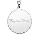Round w/ Diamond Cut Edge Engraved Pendant