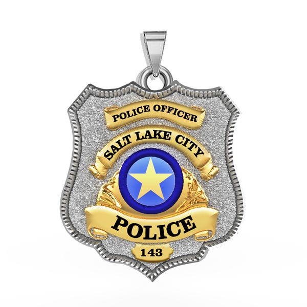 Personalized Salt Lake City Utah Police Badge with Your Rank and Number