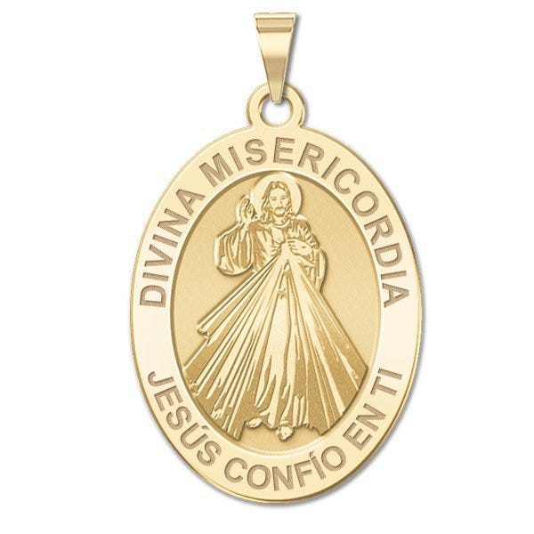 Divina Misericordia Jesus Oval Religious Medal
