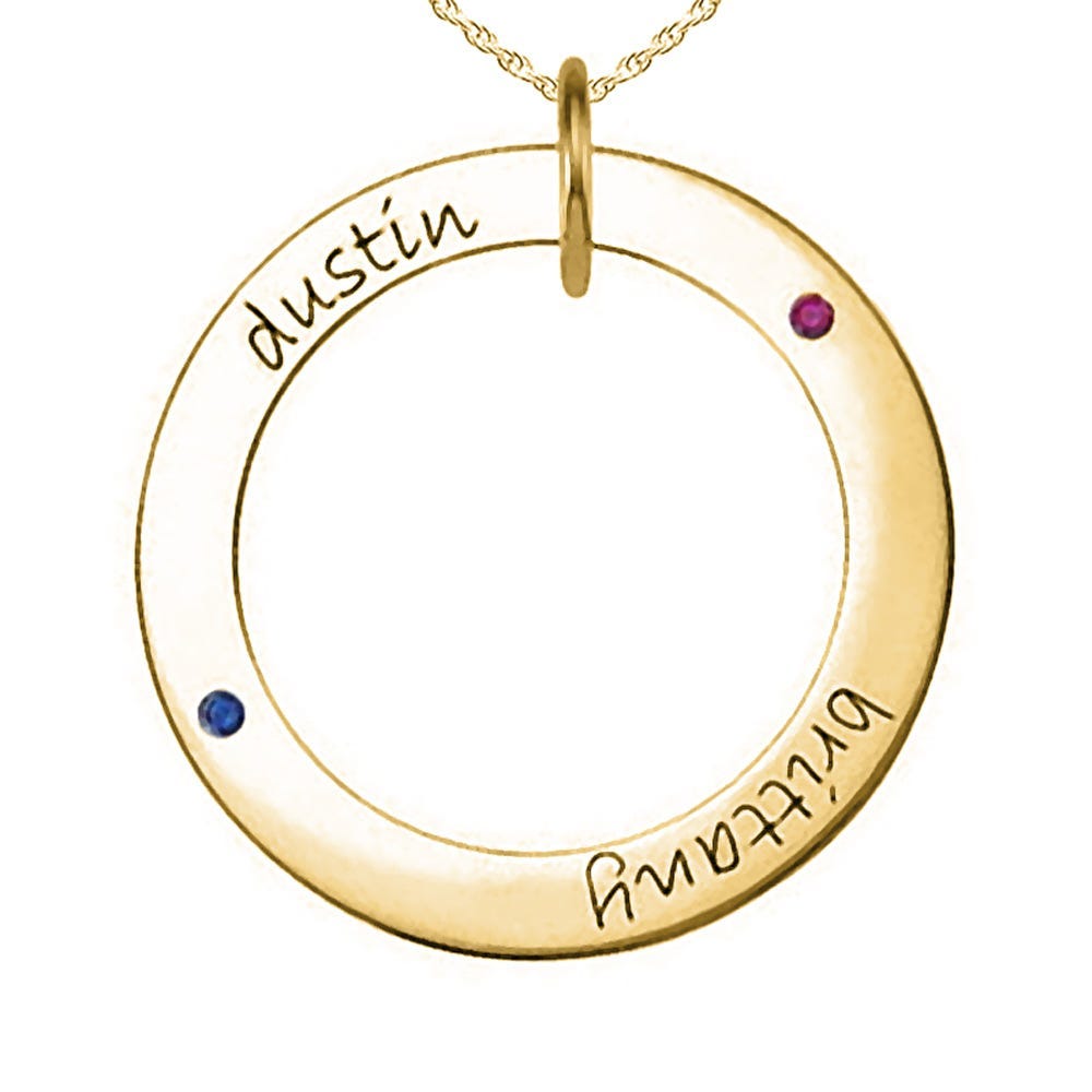 Personalized Two Birthstones Disc