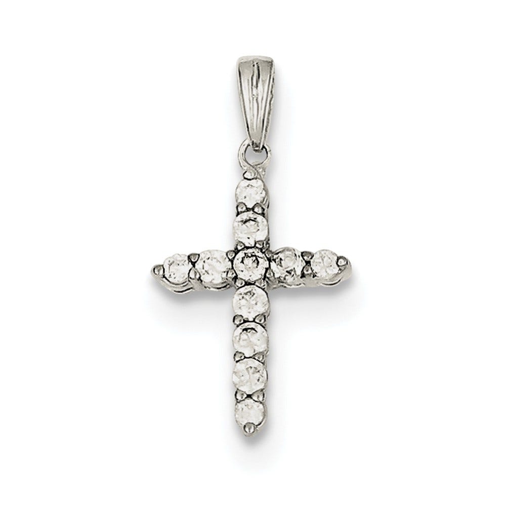 Sterling Silver CZ Cross Pendant