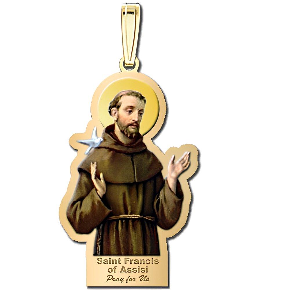 Saint Francis of Assisi Outlined Religious Medal Color