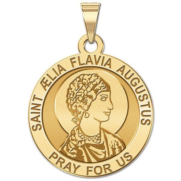 Saint Aelia Flavia Augustus Round Religous Medal  "EXCLUSIVE"