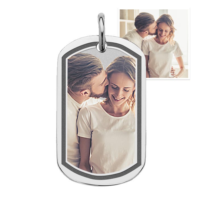 Stainless Steel Dog Tag Photo Pendant