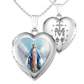 Silver Miraculous Heart Photo Locket