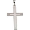 14K White Gold CROSS PENDANT W/DESIGN