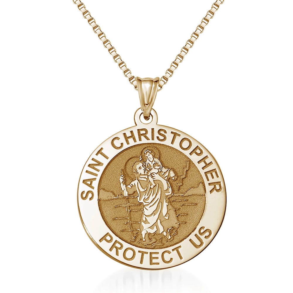 Saint Christopher Religious Round Medal - "EXCLUSIVE"