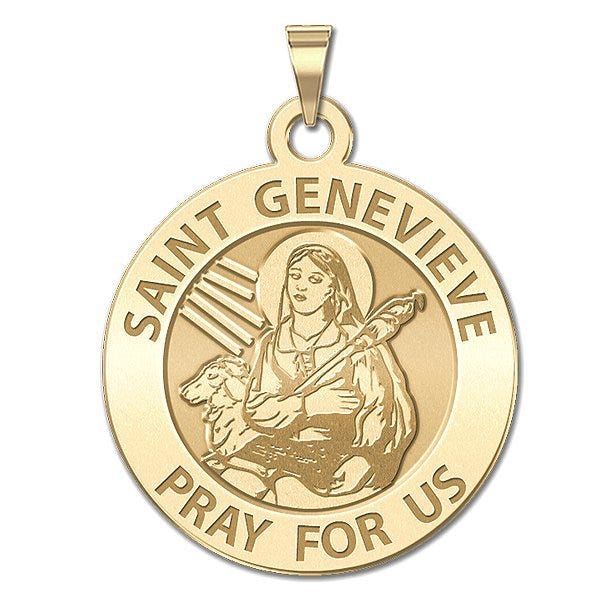 Saint Genevieve Round Religious Medal