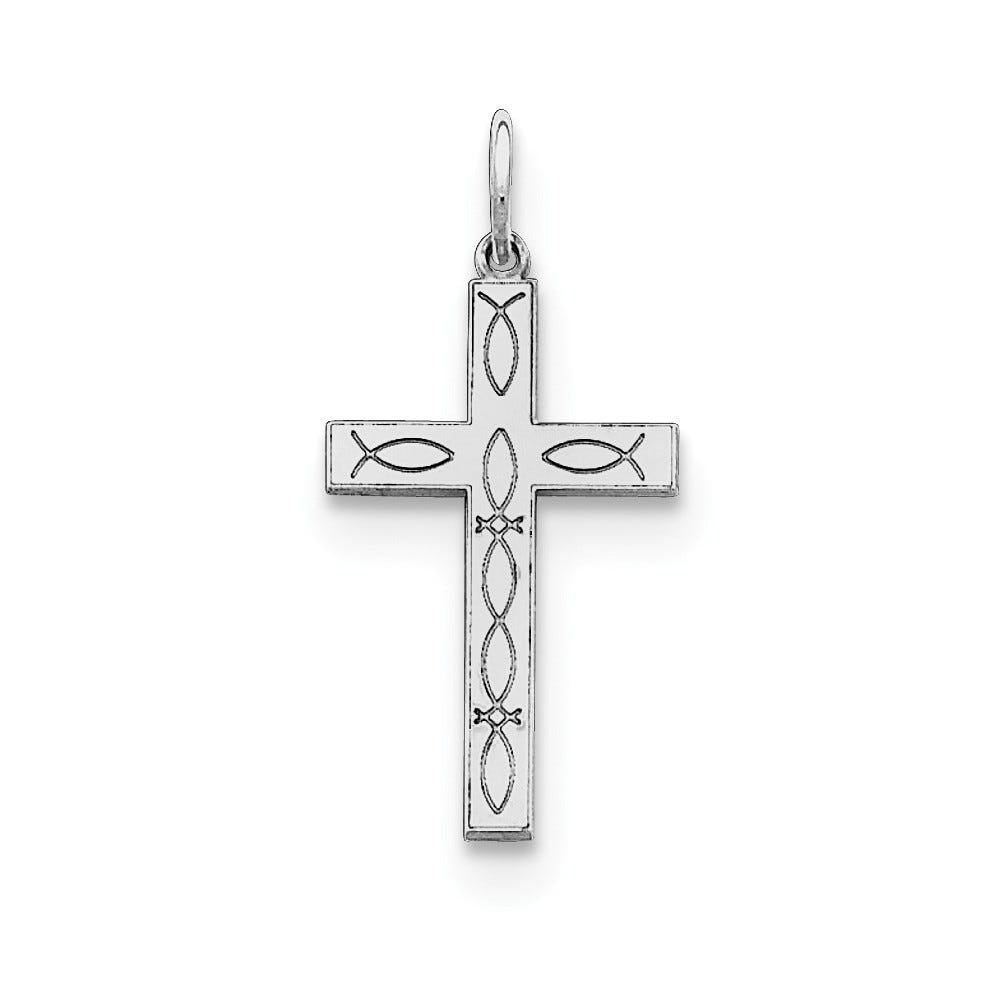 Sterling Silver Laser Designed Cross Pendant