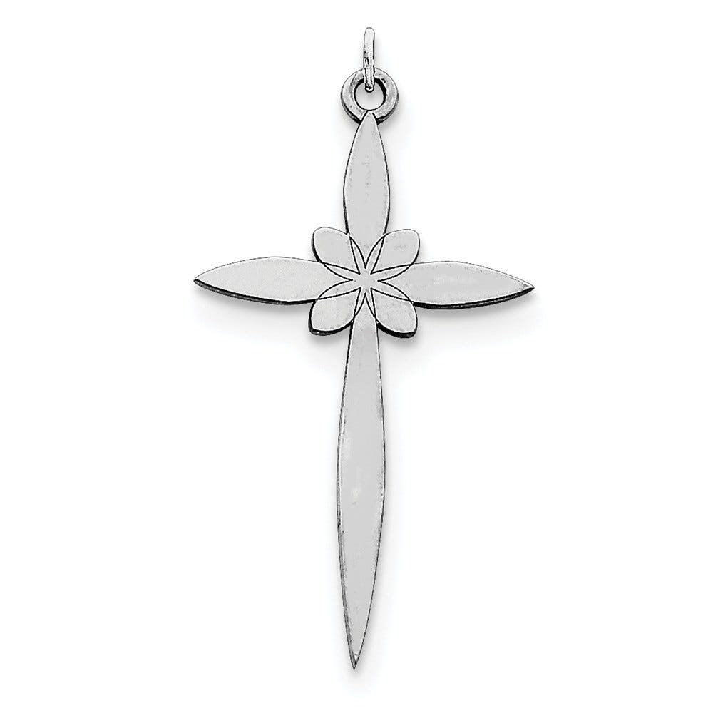 Sterling Silver Laser Designed Cross Pendant