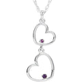 Double Heart Amethyst Pendant