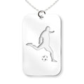 Soccer Player Cut-out Rectangle Pendant
