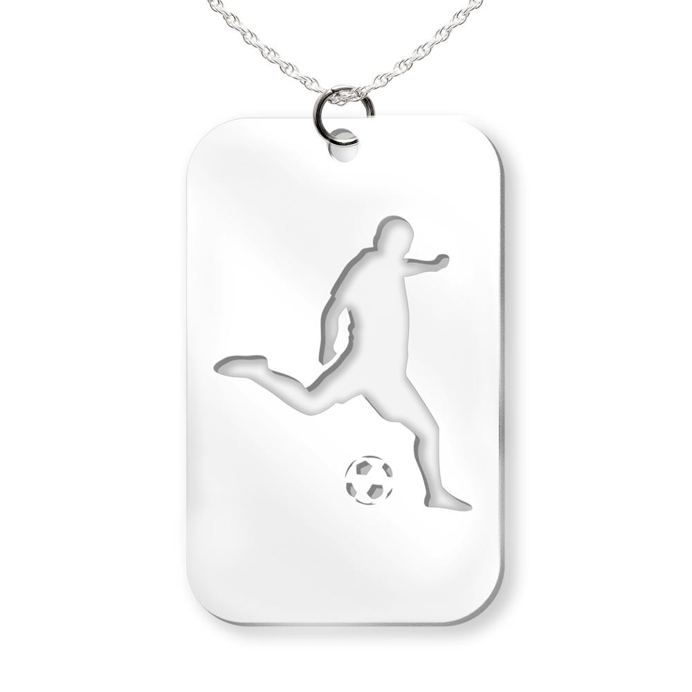 Soccer Player Cut-out Rectangle Pendant