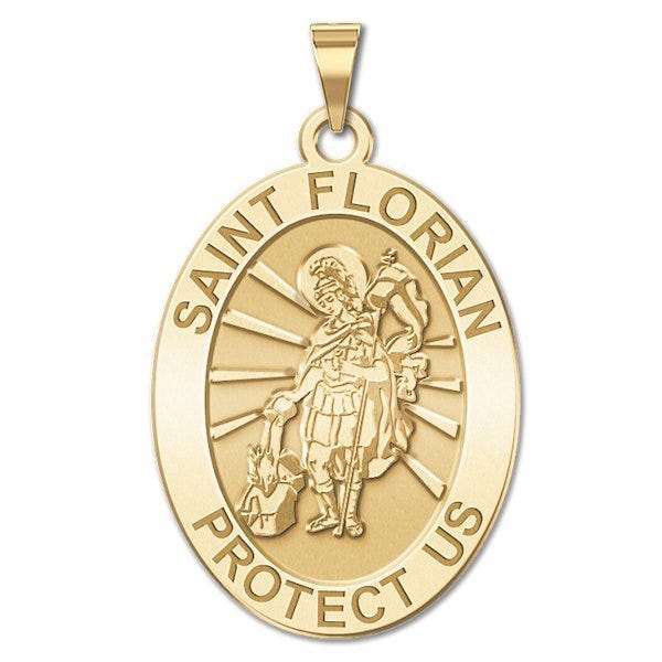 Saint Florian Oval Religious Medal  "EXCLUSIVE"