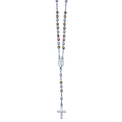 Polished Rosary Necklace /with Miraculous Medal