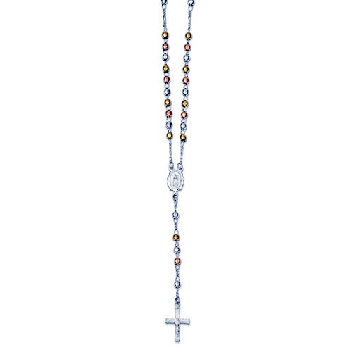 Polished Rosary Necklace /with Miraculous Medal
