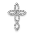 Sterling Silver Rhodium-plated CZ Cross Pendant
