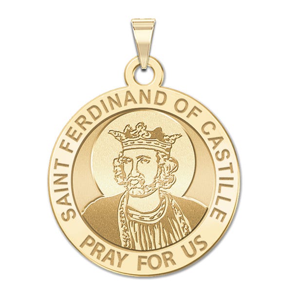 Saint Ferdinand of Castille Round Religious Medal  "EXCLUSIVE"