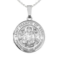 Silver St. Francis Round Photo Locket