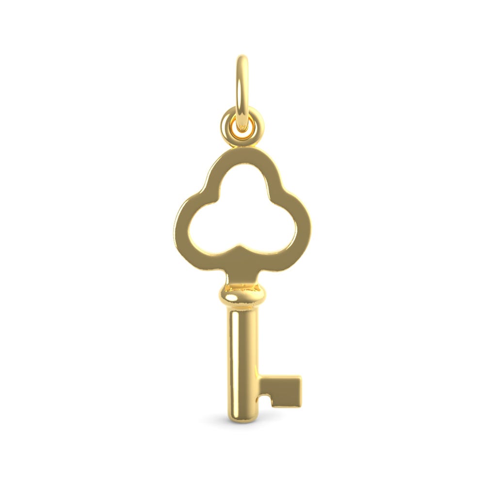 Petite Antique Trefoil Key Charm