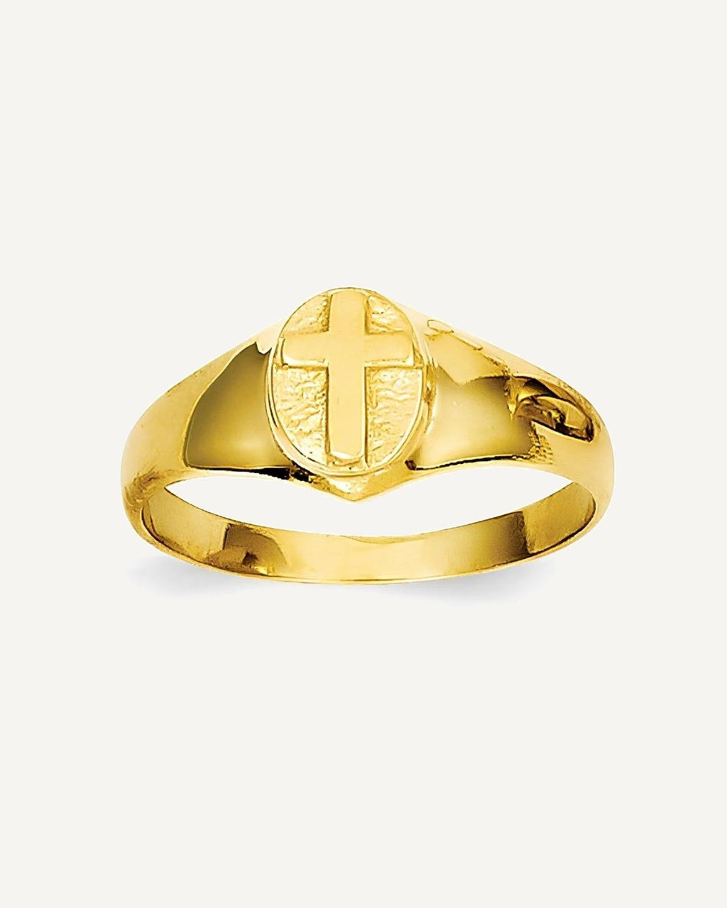 14k Yellow Gold Children's Polished Cross Ring